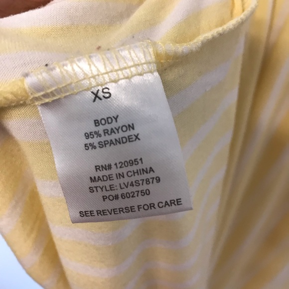 NWOT Olive & Oak Yellow Striped Dress (XS) - Picture 6 of 6